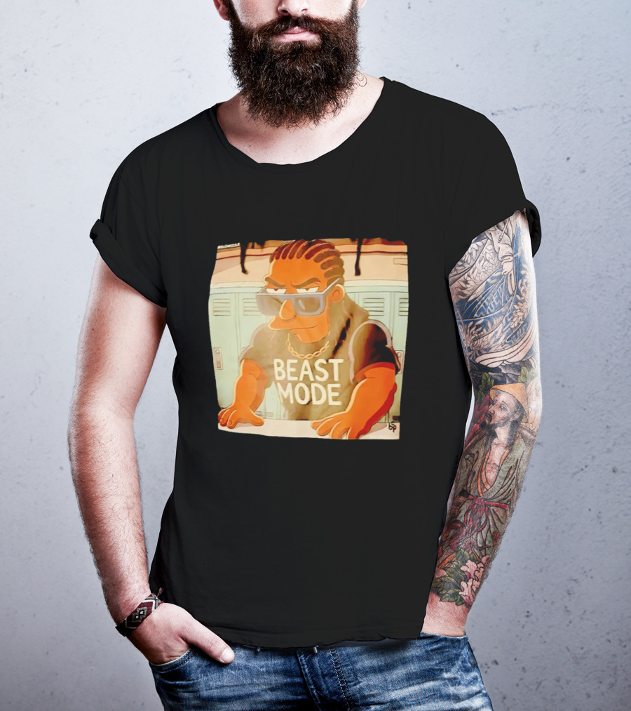 Simpson X Big Chrizzle Beast Mode Character In Sunglasses Locker Room Scene T-Shirt