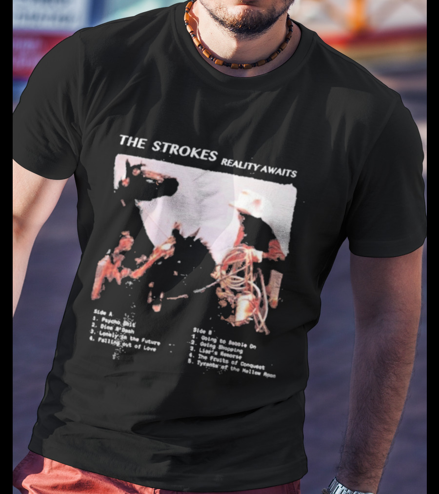 The Strokes Reality Awaits Tracklist Cowboy Imagery Future Nostalgia Space Cowboys T-Shirt