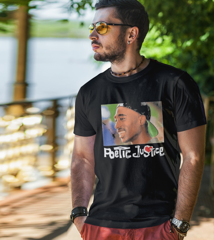 Tupac Poetic Justice Smiling Cap Backwards T-Shirt