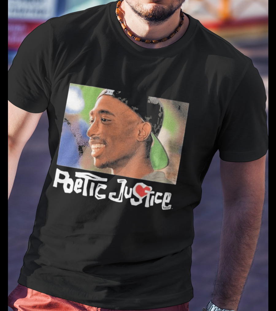 Tupac Poetic Justice Smiling Cap Backwards T-Shirt