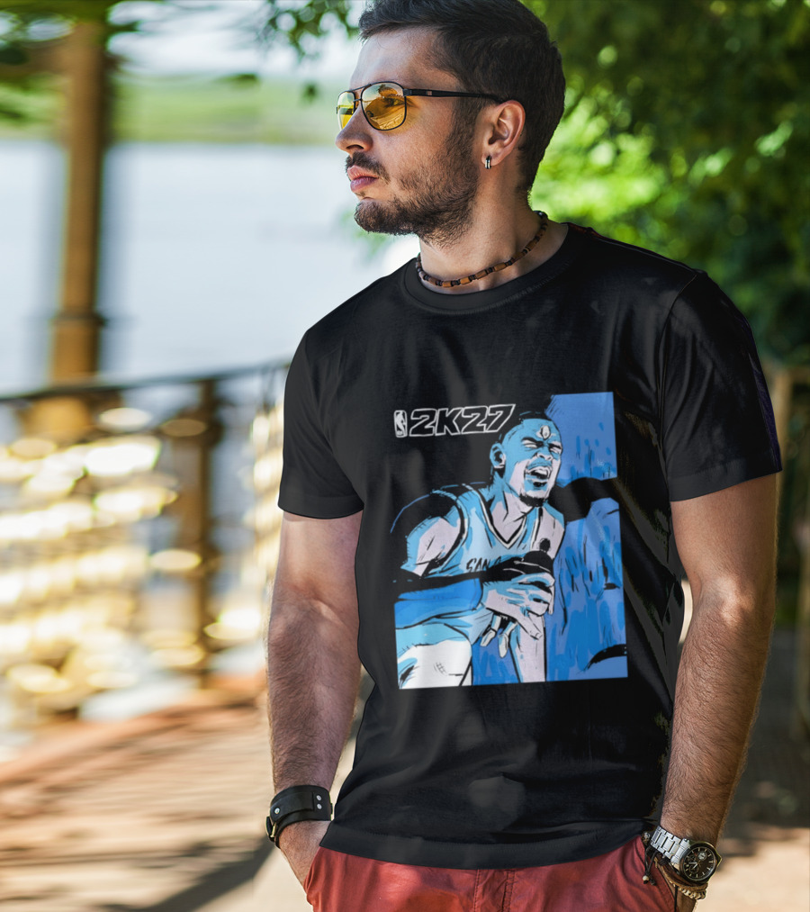 Victor Wembanyama NBA 2K27 Basketball Game Cover T-Shirt