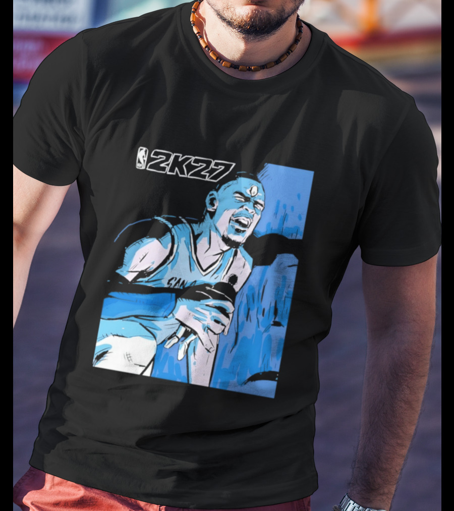Victor Wembanyama NBA 2K27 Basketball Game Cover T-Shirt