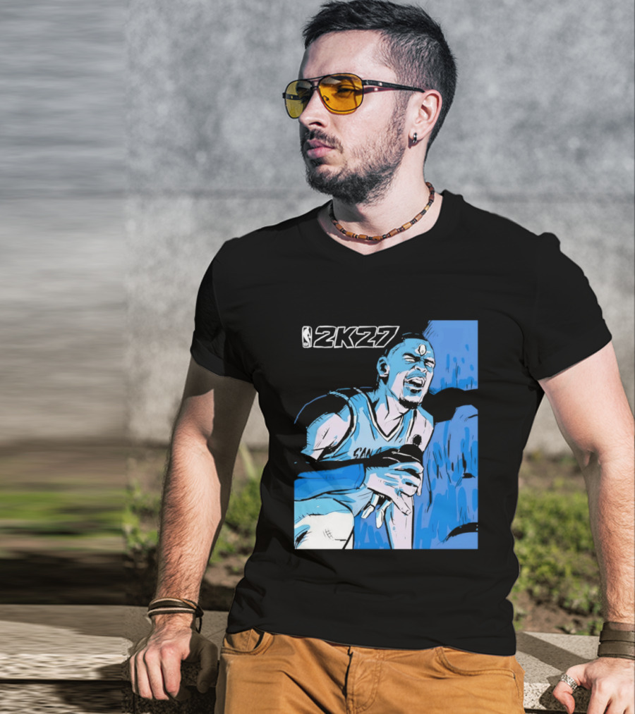 Victor Wembanyama NBA 2K27 Basketball Game Cover T-Shirt