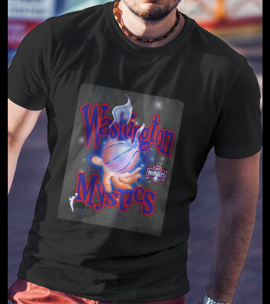 Washington Mystics WNBA Flaming Basketball Team Spirit T-Shirt