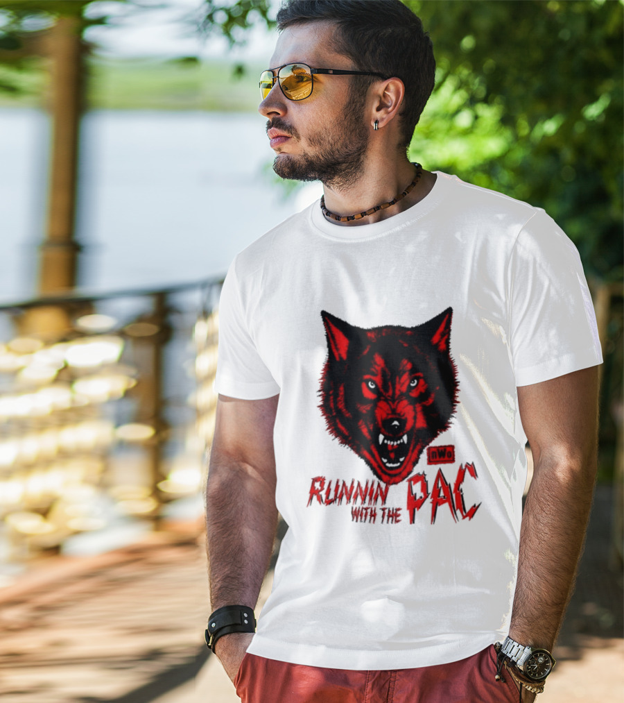 Runnin With The Pac Wolf NWo New World Order 2 Sided T-Shirt