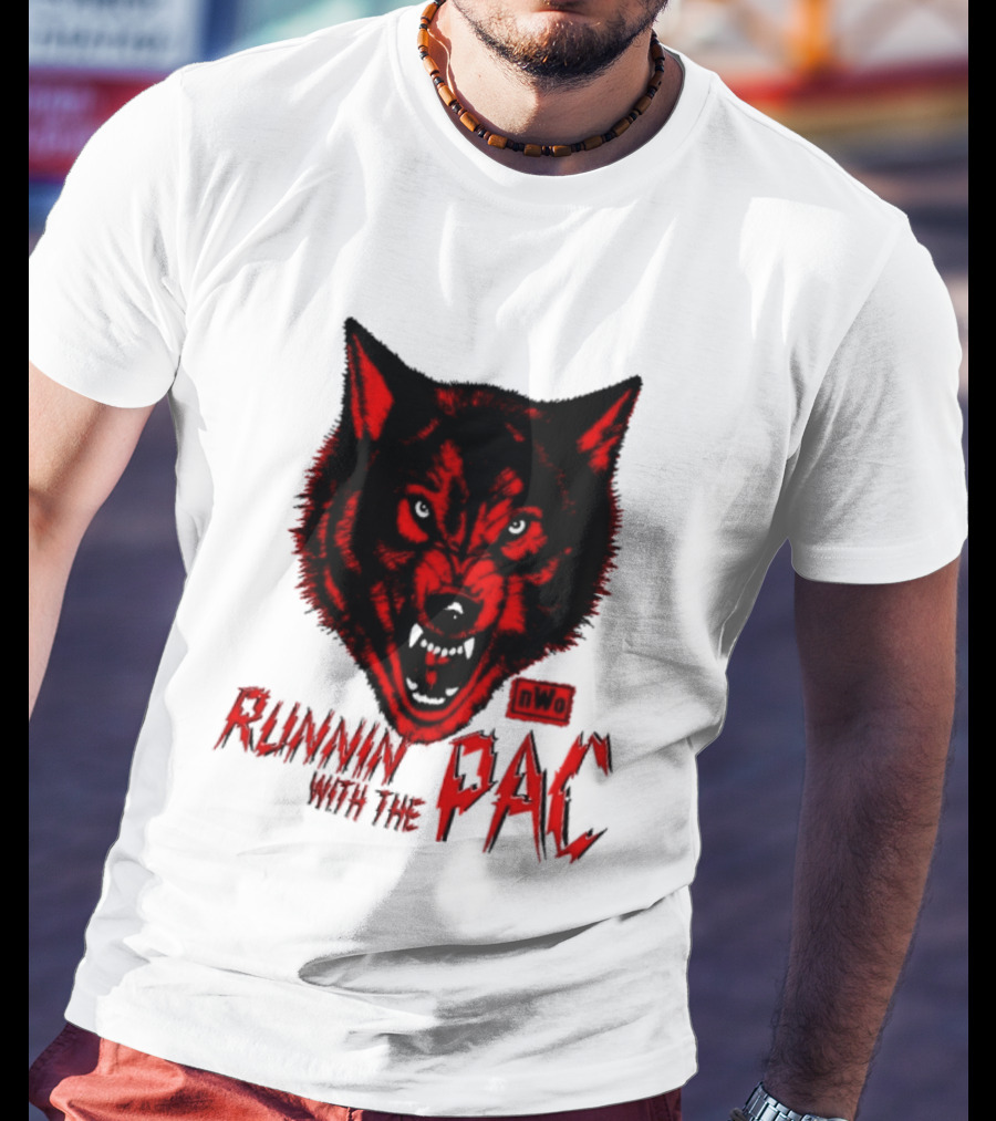 Runnin With The Pac Wolf NWo New World Order 2 Sided T-Shirt