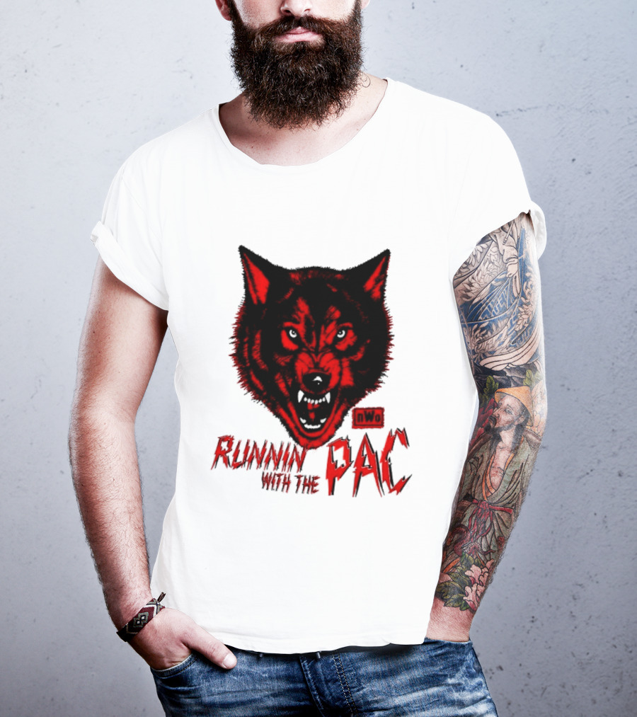 Runnin With The Pac Wolf NWo New World Order 2 Sided T-Shirt