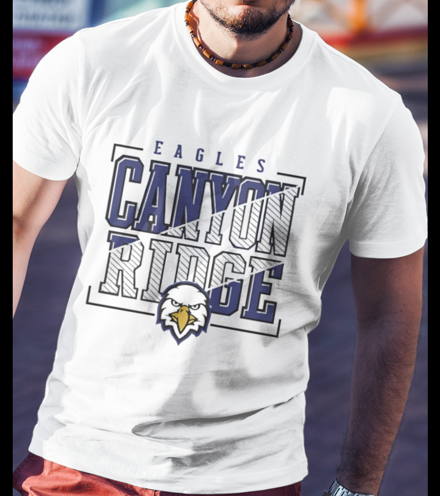 Canyon Ridge Eagles Crown Trio Slanted Lines Head T-Shirt