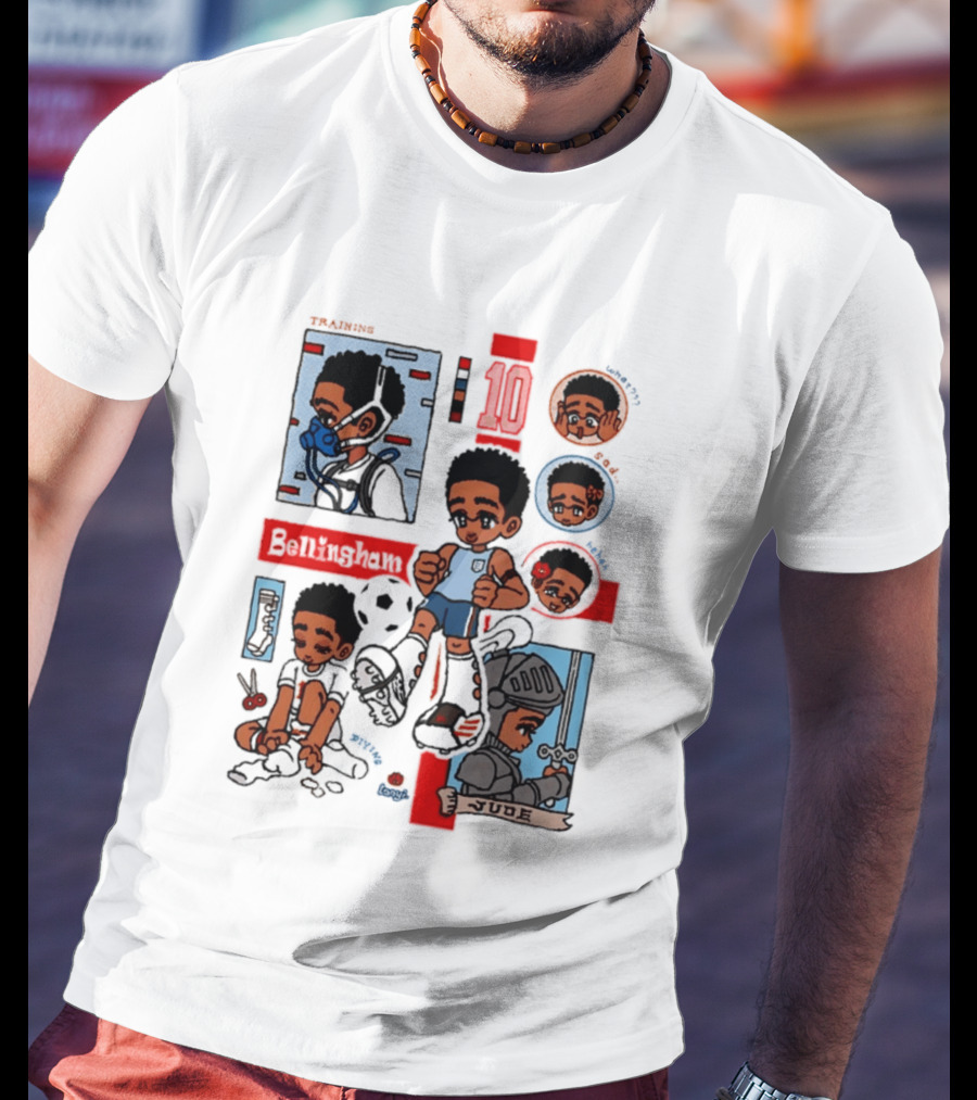 Jude Bellingham Kawaii Cartoon Soccer Training Armor Emotions T-Shirt
