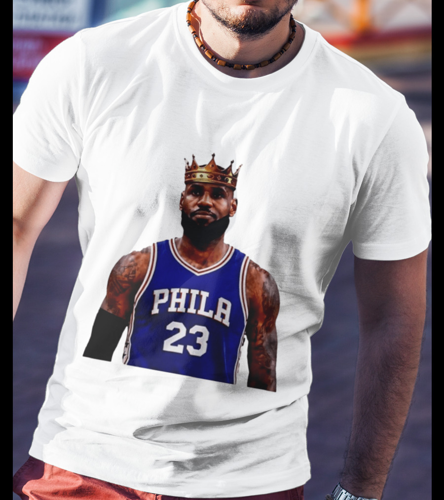 Lebron James 23 Phila Basketball King With Crown T-Shirt