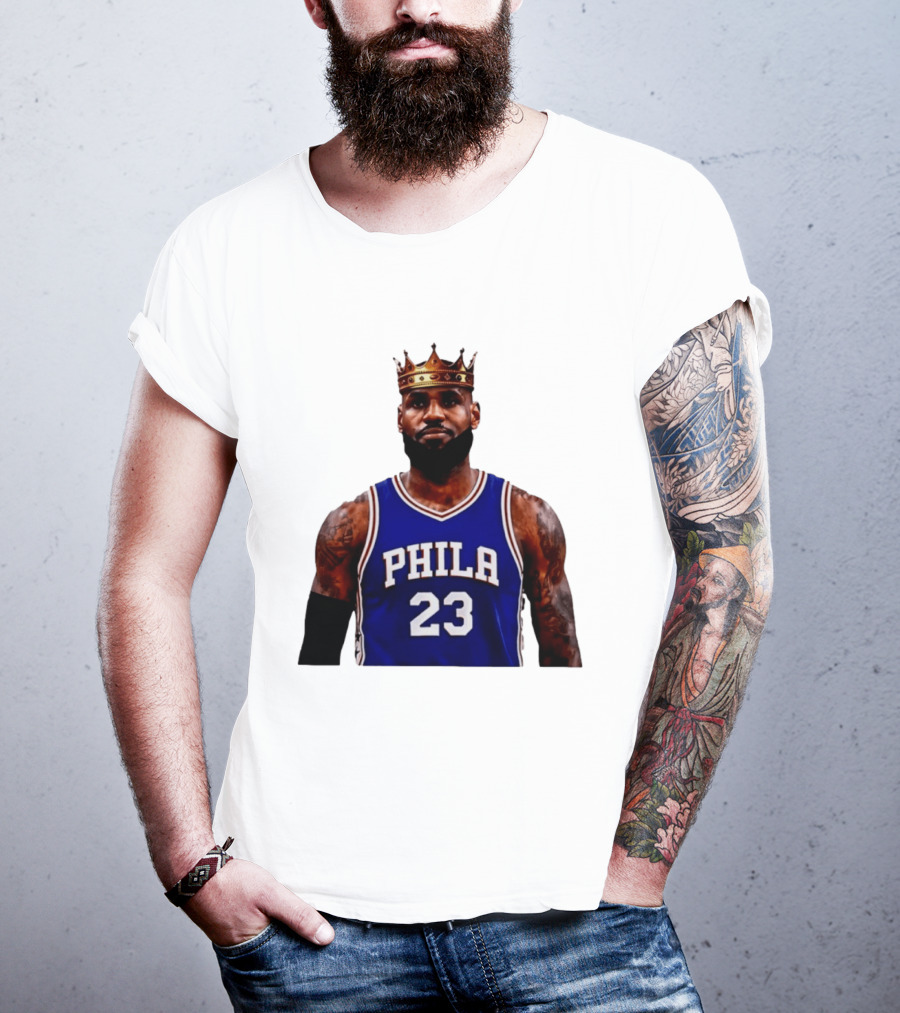 Lebron James 23 Phila Basketball King With Crown T-Shirt