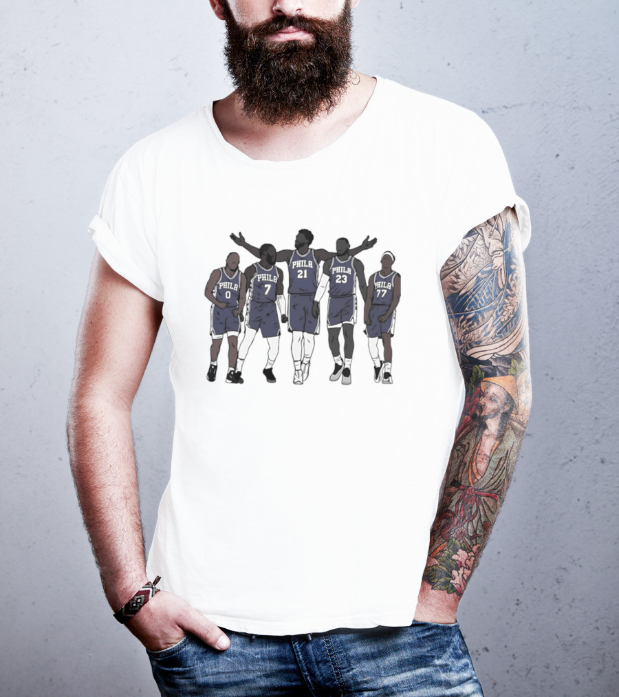 Lebron James Jaylen Brown Joel Embiid VJ Edgecombe Tyrese Maxey Philly 21 23 0 7 77 T-Shirt
