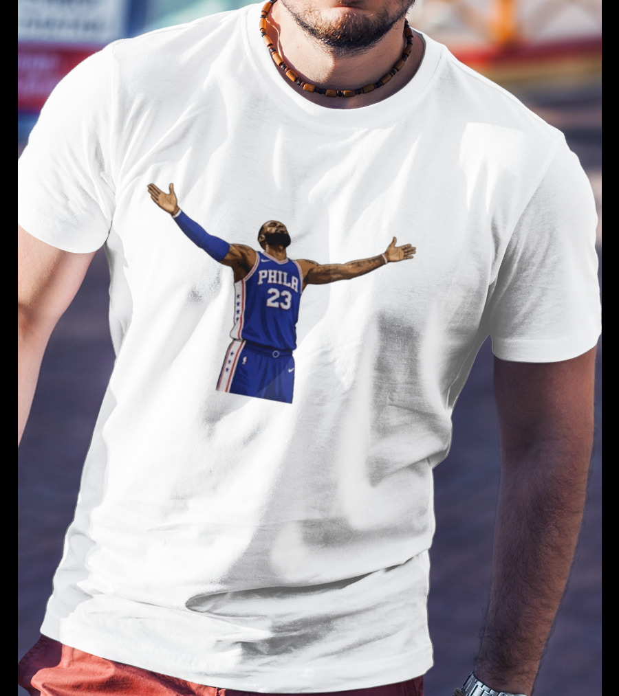 LeBron James Philadelphia 76ers Number 23 NBA Celebration Moment T-Shirt