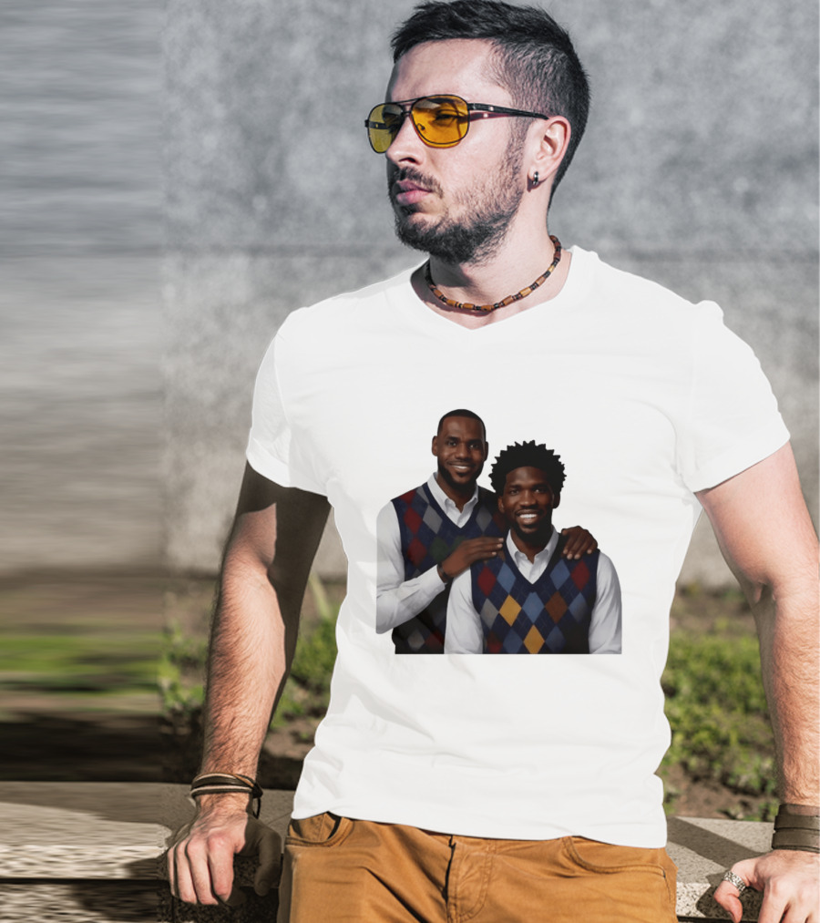 Lebron James Joel Embiid Philadelphia 76ers Step Brothers Crossover NBA Comedy T-Shirt