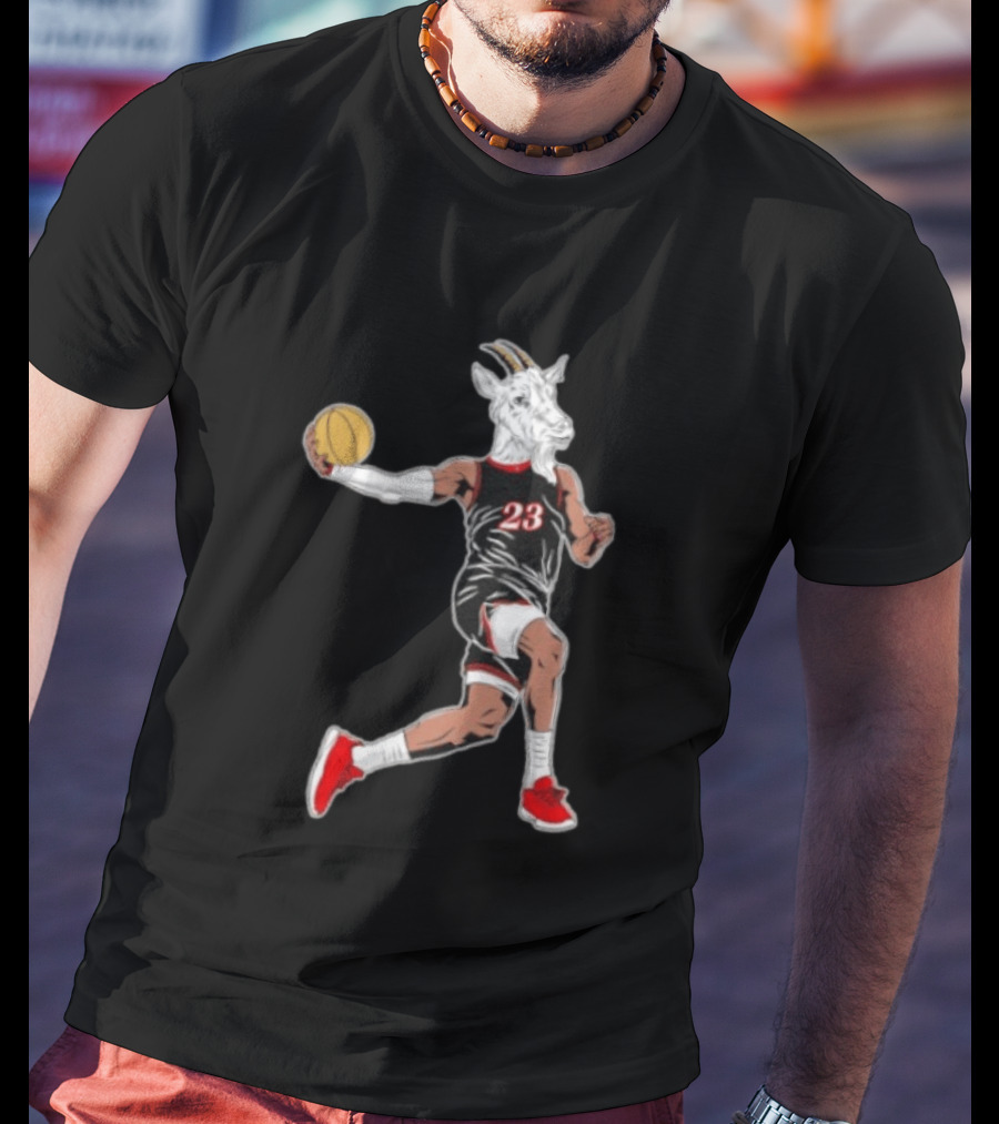 Goat Basketball Player Number 23 Greatest Of All Time Dunking Action T-Shirt