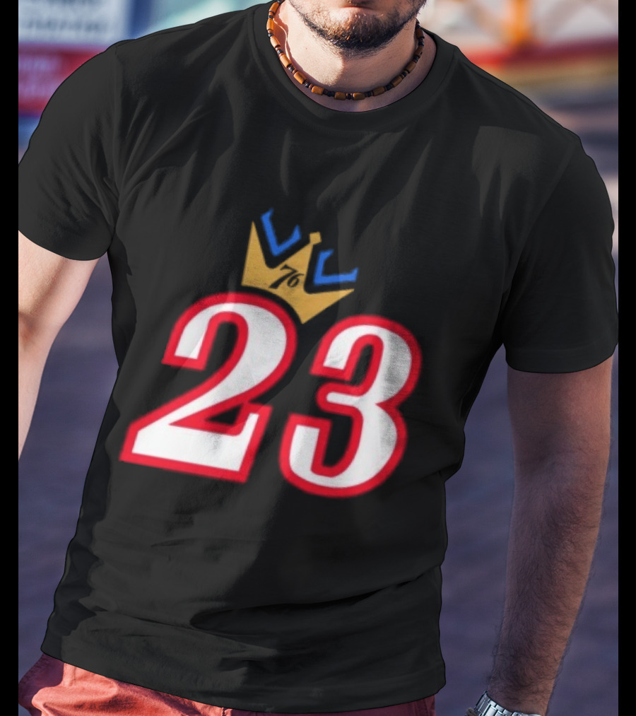 LeBron James 23 King Crown Philadelphia 76ers T-Shirt