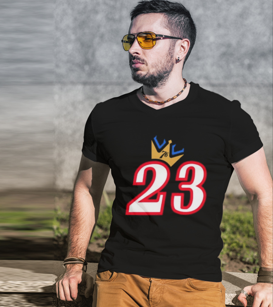LeBron James 23 King Crown Philadelphia 76ers T-Shirt