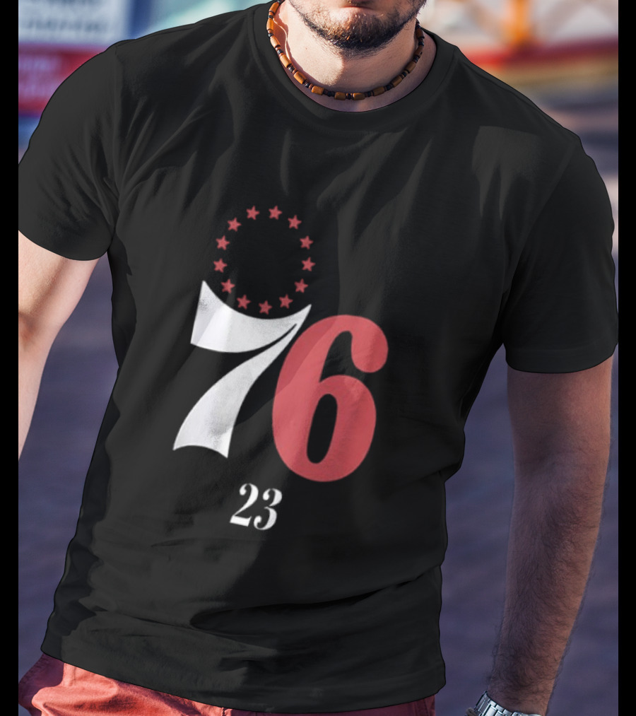 LeBron James Philadelphia 76ers Red In The Paint 23 Number 76 Stars T-Shirt