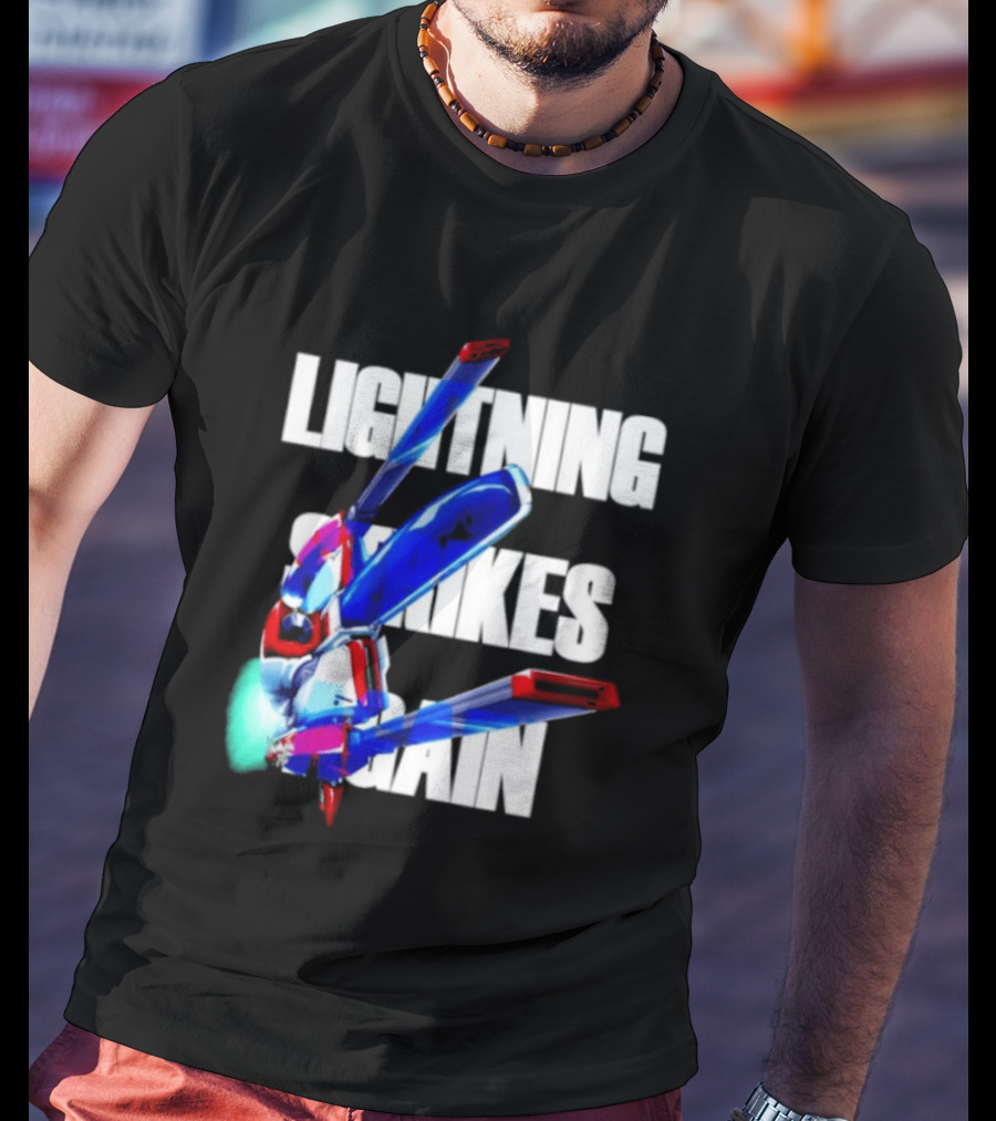 Lightning Strikes Again Gundam Mecha Robot T-Shirt