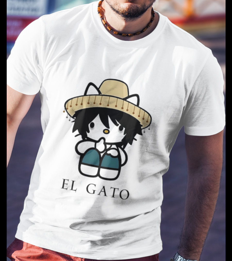 El Gato Hello Kitty L Lawliet Crossover With Sombrero T-Shirt