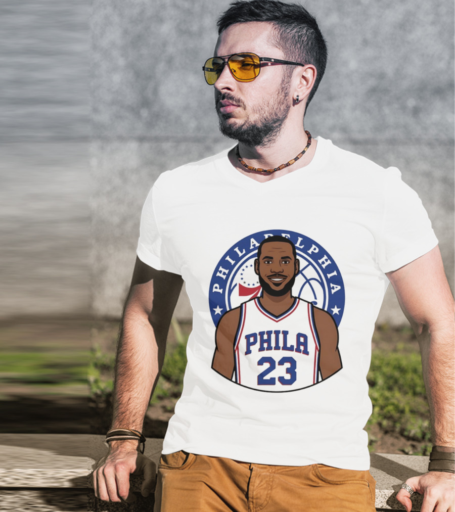 King James Philadelphia Phila 23 Basketball 76ers Star T-Shirt