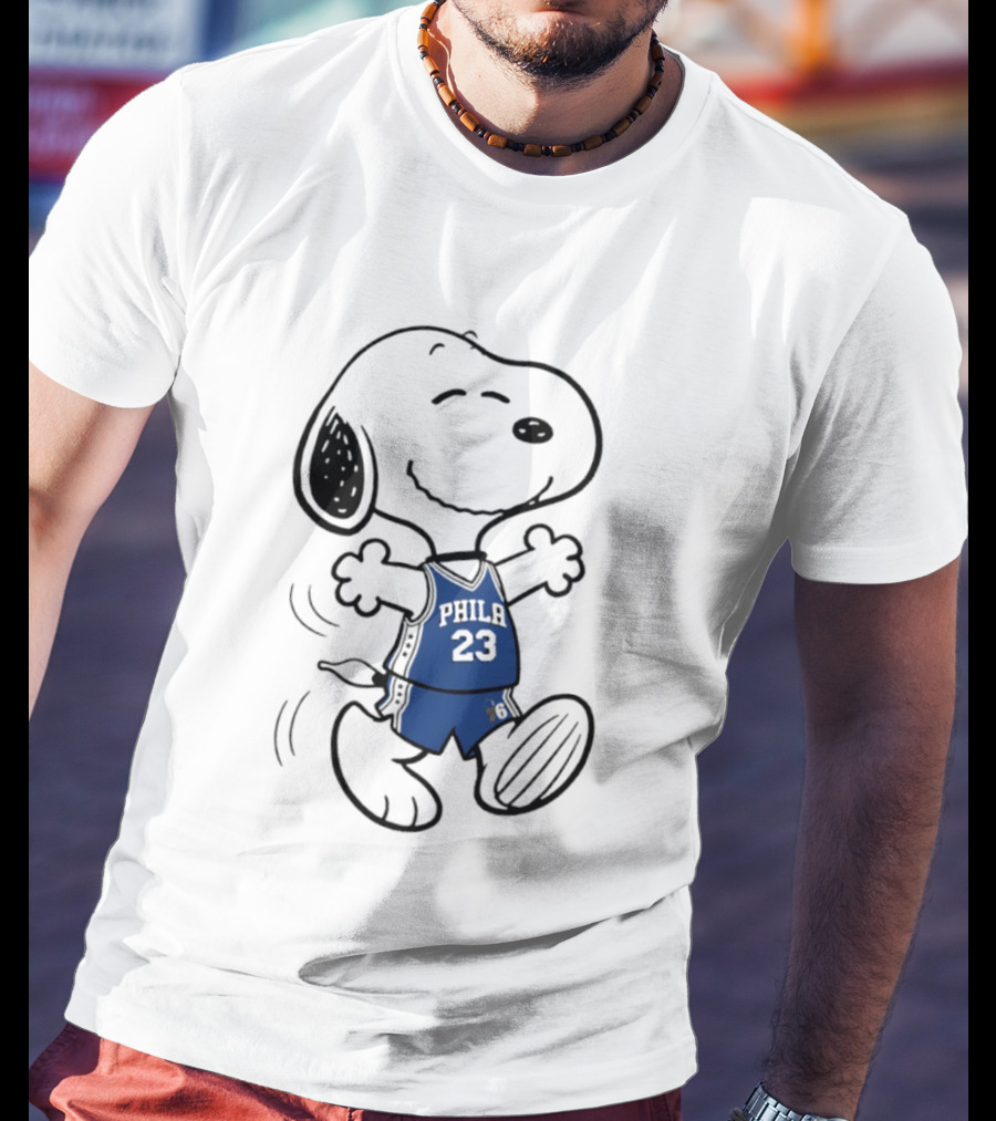 Snoopy Philly 23 Basketball Peanuts X LeBron James Philadelphia Sixer T-Shirt