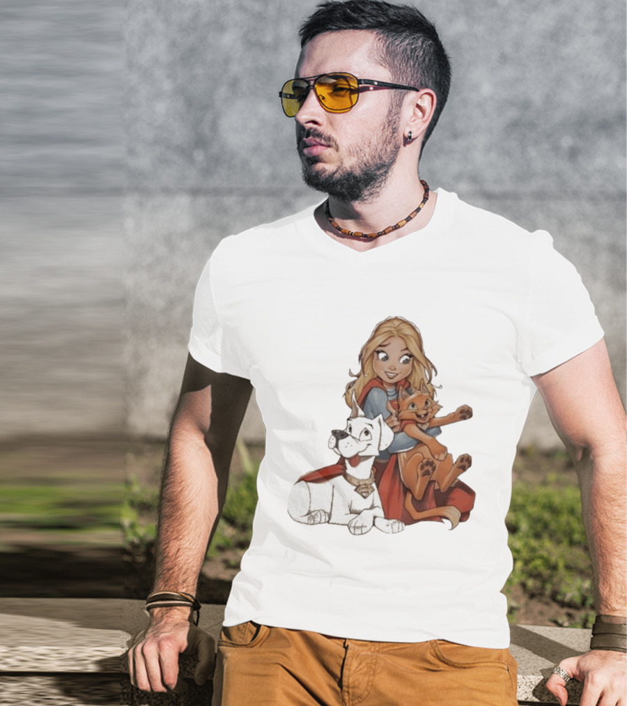 Supergirl Krypto Streaky Cartoon Characters Fun T-Shirt