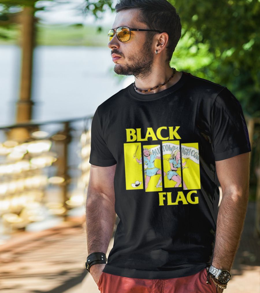 Black Flag Midtown High Comix Punk Rock Mid 20th Century T-Shirt