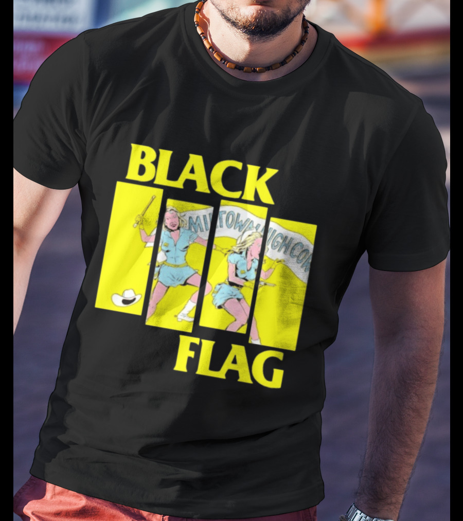 Black Flag Midtown High Comix Punk Rock Mid 20th Century T-Shirt