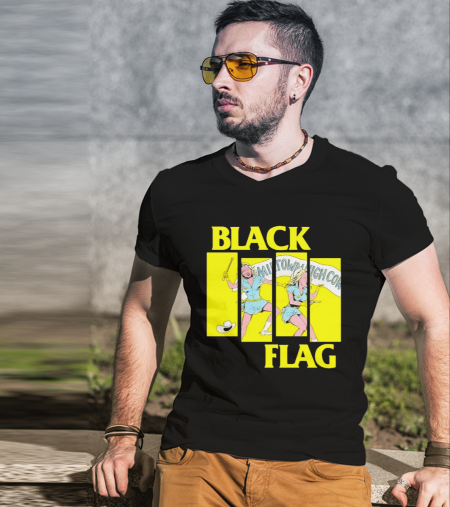 Black Flag Midtown High Comix Punk Rock Mid 20th Century T-Shirt