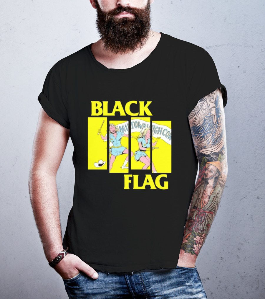 Black Flag Midtown High Comix Punk Rock Mid 20th Century T-Shirt