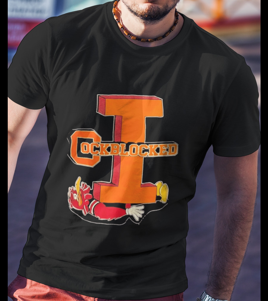 Cockblocked Illinois Fighting Illini Big I Defeat T-Shirt