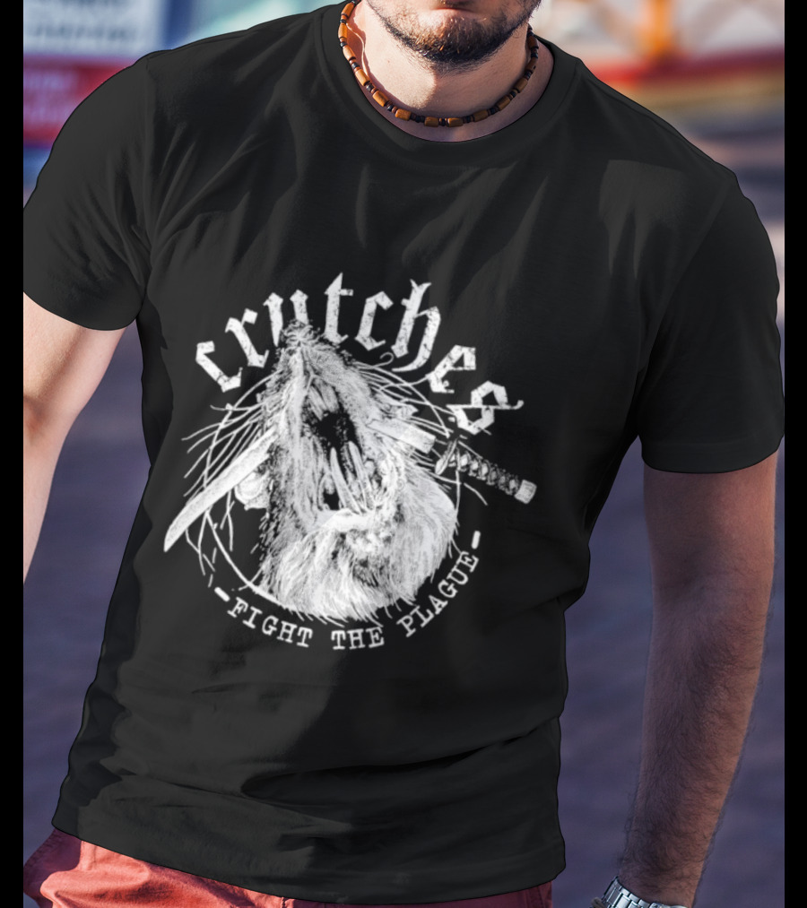 Crutches Fight The Plague Punk Hardcore Twig T-Shirt