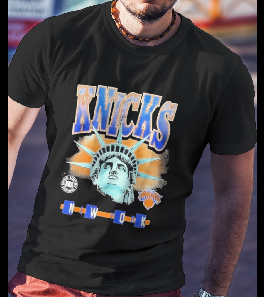 Knicks NBA N W O K Statue Liberty T-Shirt