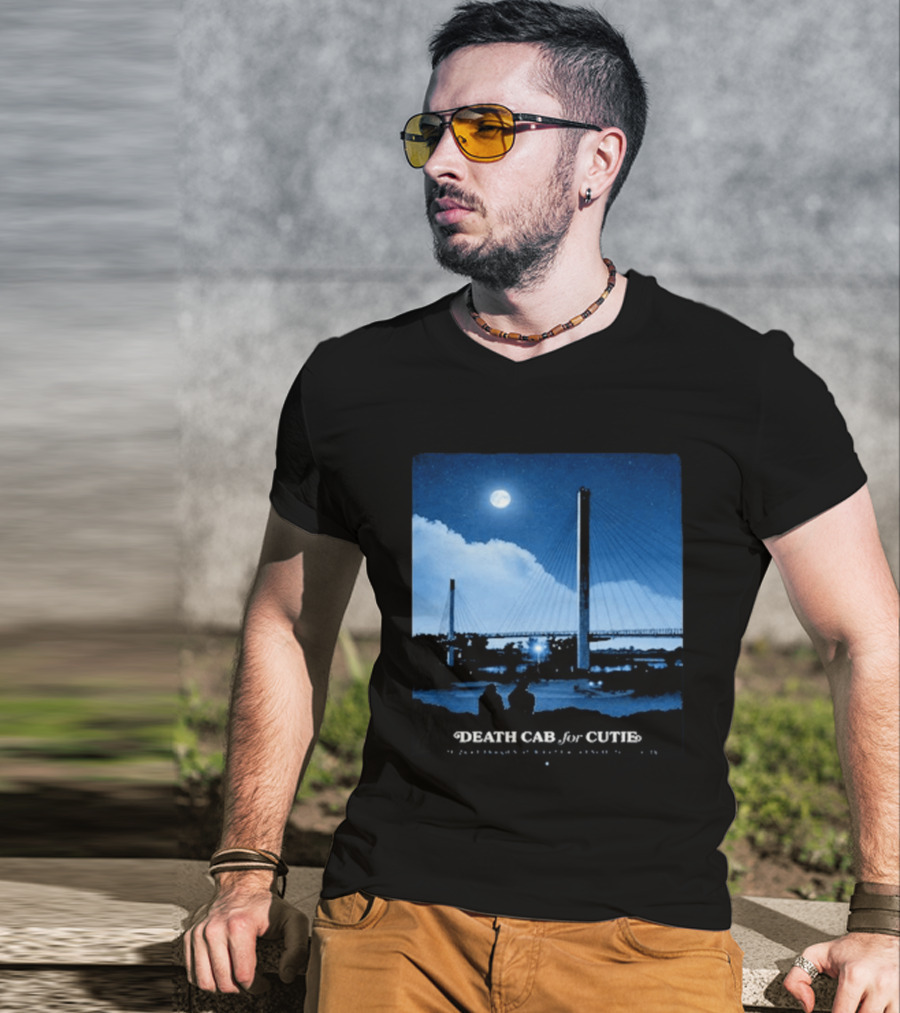 Death Cab For Cutie Council Bluffs IA 2026 Bridge Moonlit T-Shirt