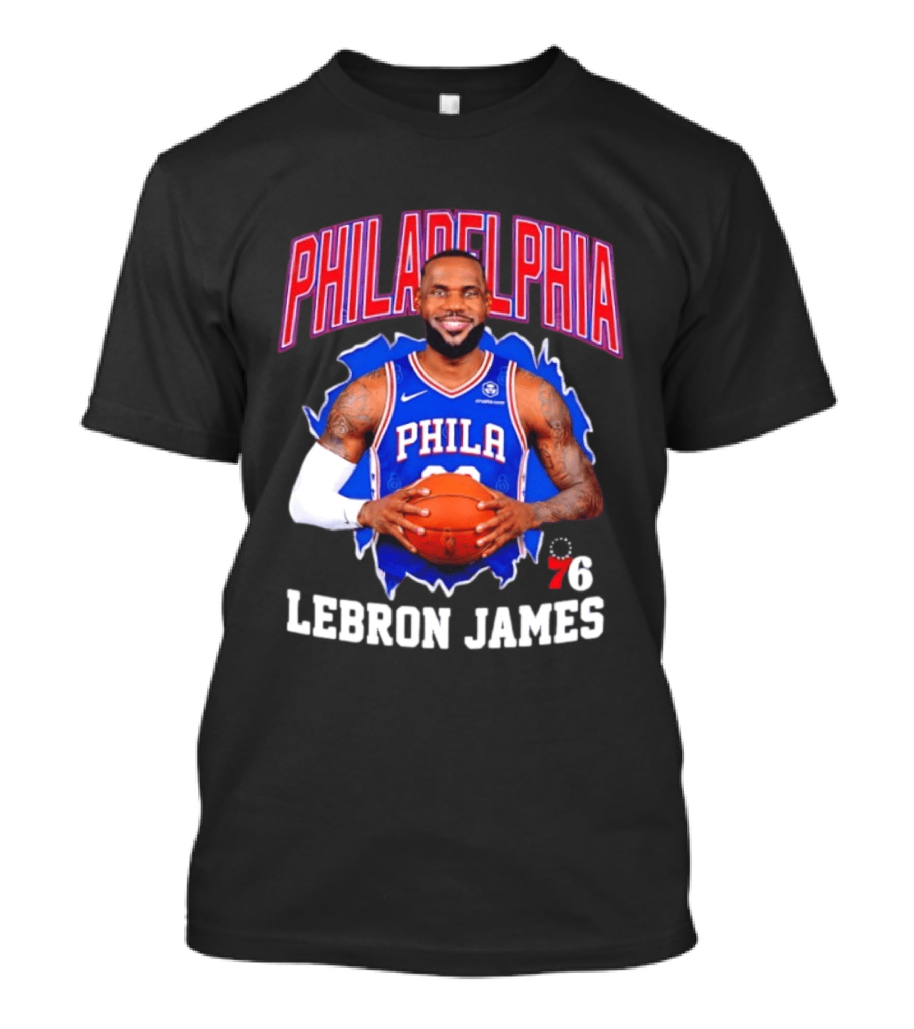 Philadelphia 76ers LeBron James Basketball Jersey Fan T-Shirt