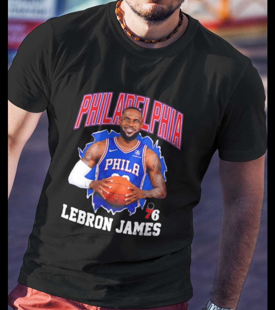 Philadelphia 76ers LeBron James Basketball Jersey Fan T-Shirt