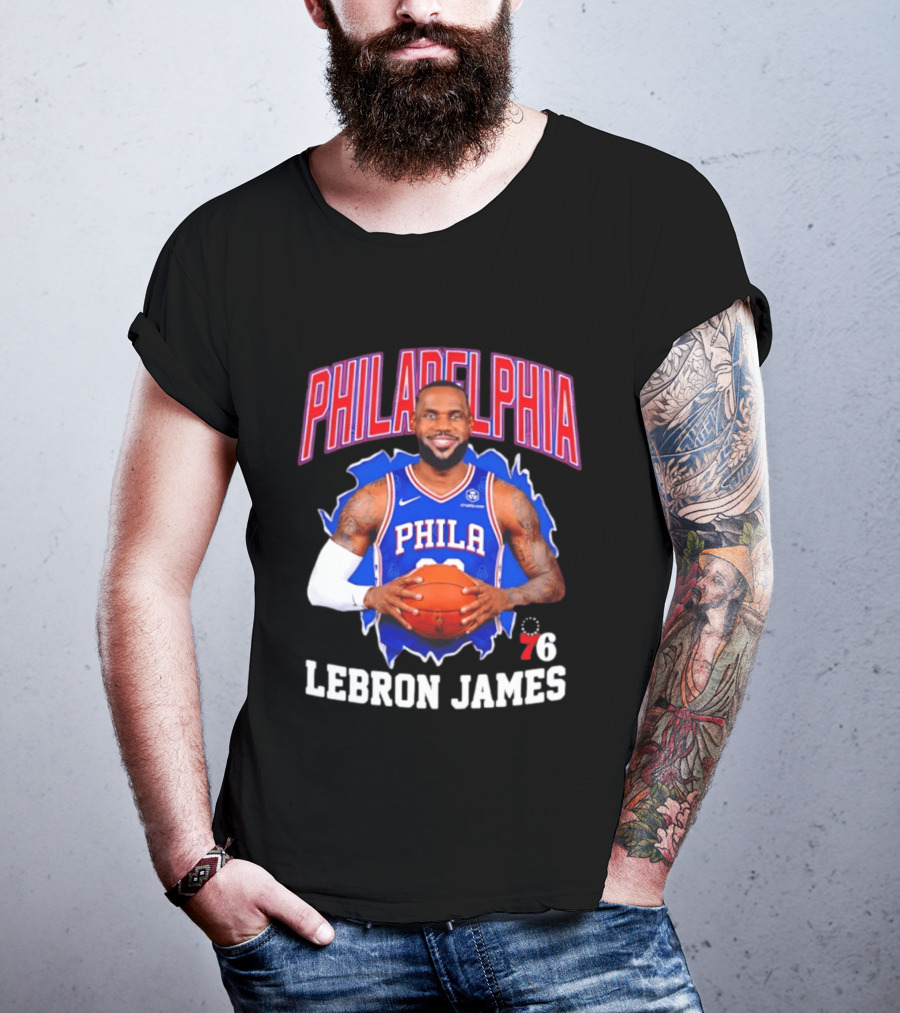 Philadelphia 76ers LeBron James Basketball Jersey Fan T-Shirt