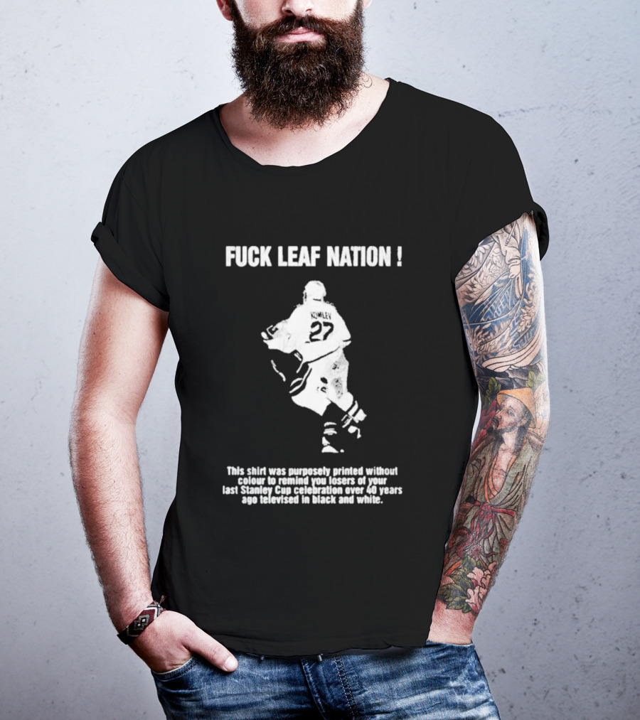 Fuck Leaf Nation Komley 27 Vintage Hockey Fan T-Shirt