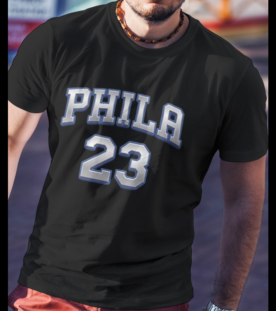 LeBron James 23 Philly Sixers Basketball Two Sided T-Shirt