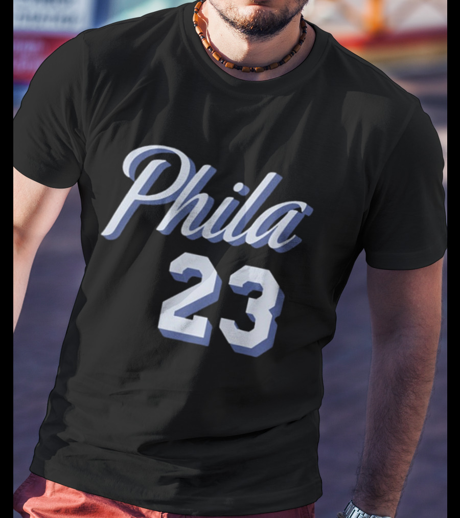 LeBron James 23 Phila 23 Philadelphia 76ers NBA Basketball Two Sided T-Shirt