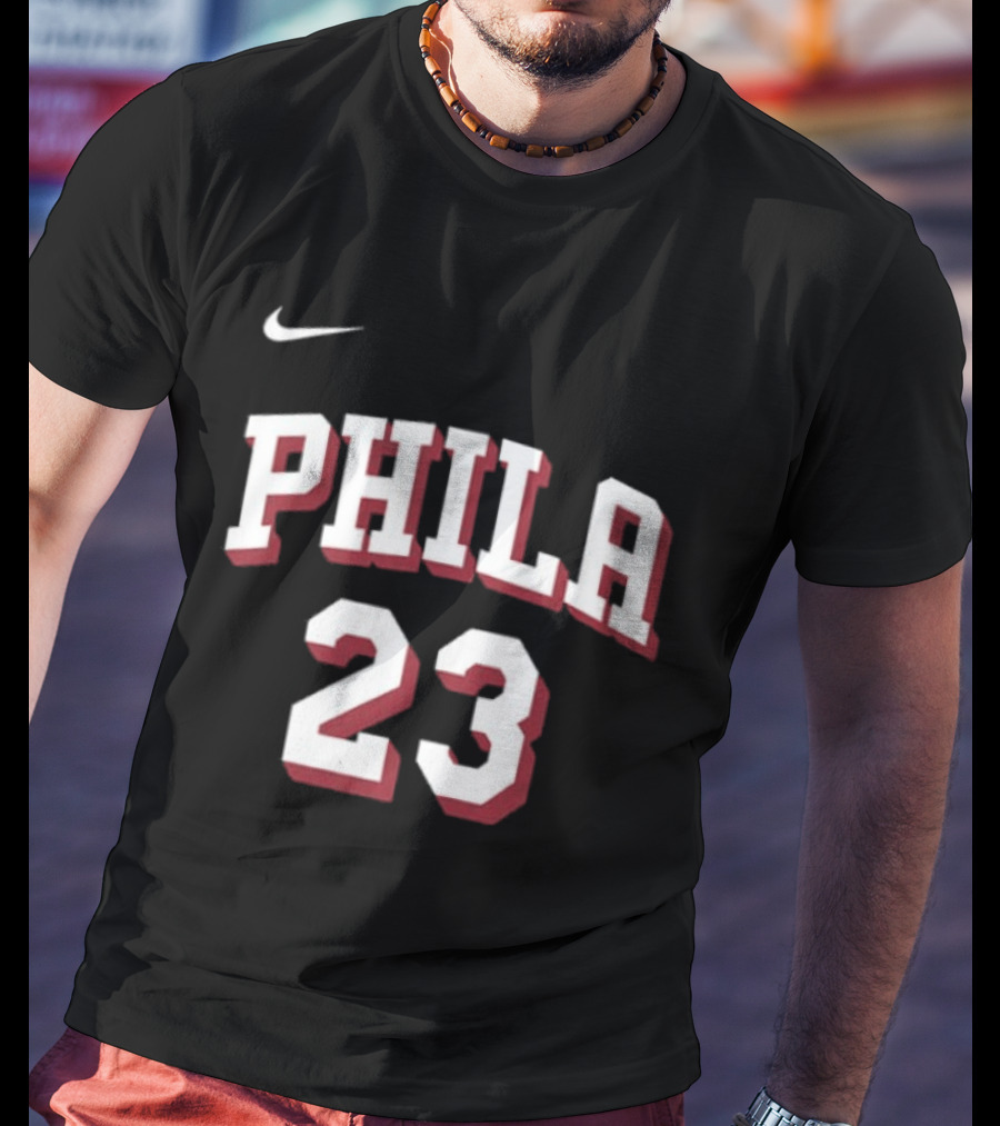 LeBron James 23 Phila 76ers Name Number Royal Nike T-Shirt