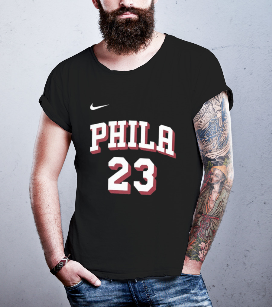 LeBron James 23 Phila 76ers Name Number Royal Nike T-Shirt