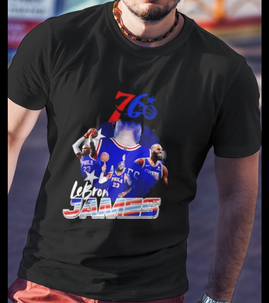 LeBron James Philadelphia 76ers 23 Player Collage T-Shirt
