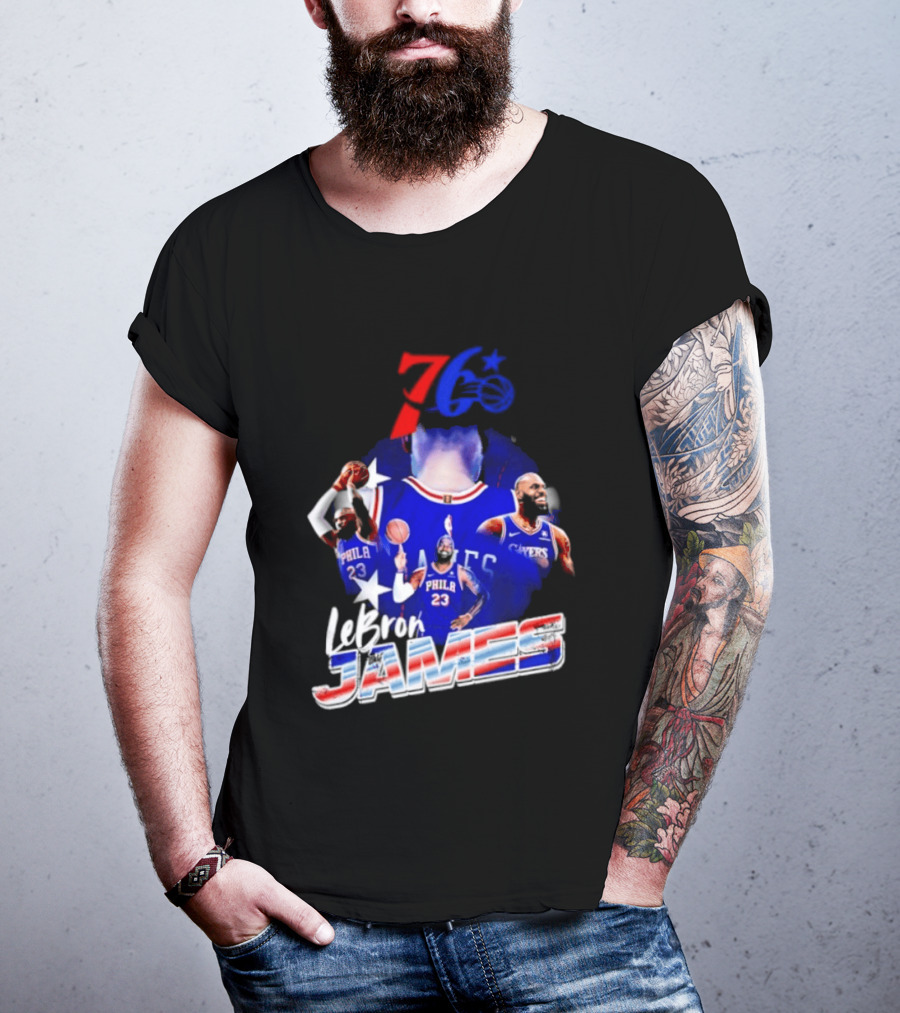 LeBron James Philadelphia 76ers 23 Player Collage T-Shirt