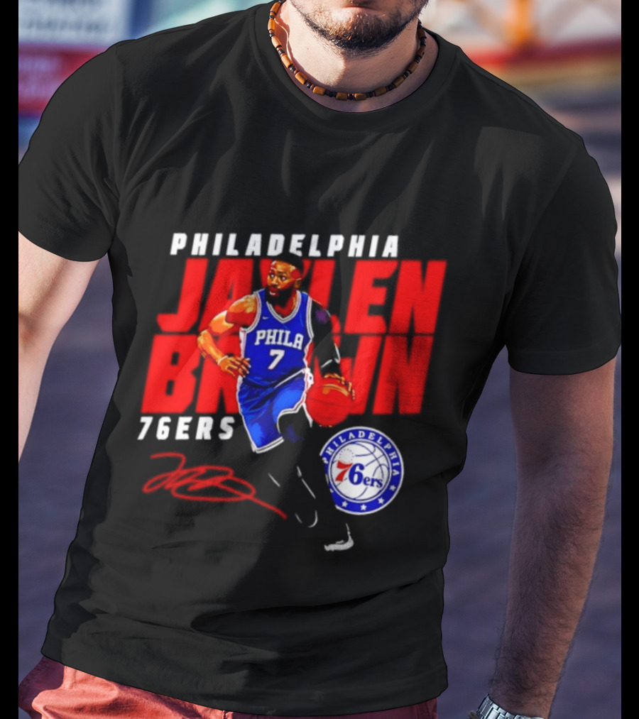 Philadelphia 76ers NBA Jalen Brown 7 Signature T-Shirt