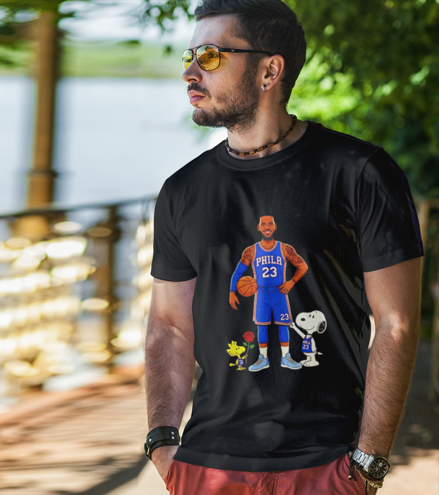 LeBron James Snoopy Woodstock Philadelphia Phila 23 Basketball T-Shirt