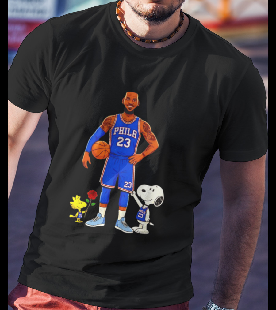 LeBron James Snoopy Woodstock Philadelphia Phila 23 Basketball T-Shirt