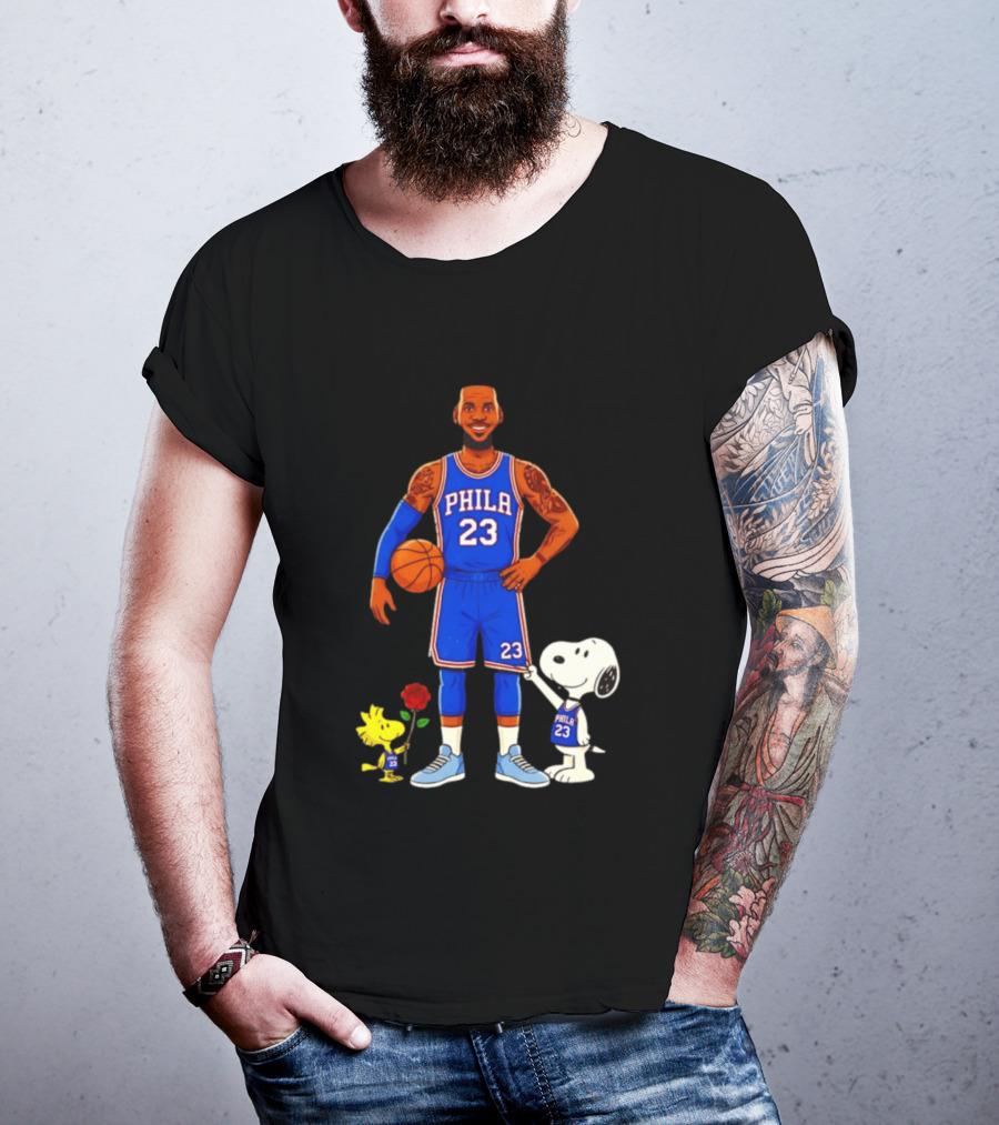 LeBron James Snoopy Woodstock Philadelphia Phila 23 Basketball T-Shirt