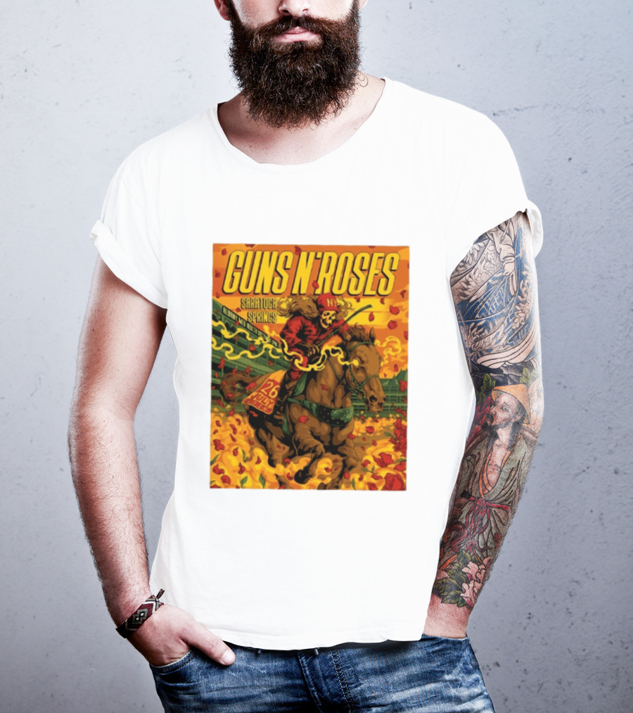 Guns N' Roses Saratoga Springs July 26 2026 Equestrian Skull Rider NY Event T-Shirt